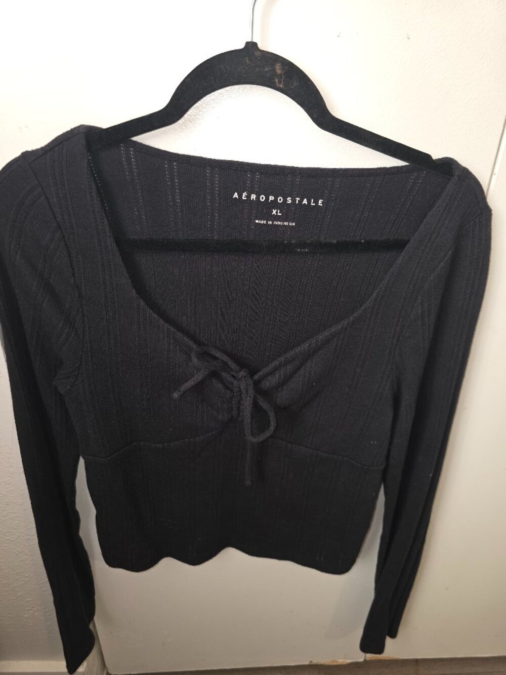 Aeropostale Women's Black and Navy Blouse